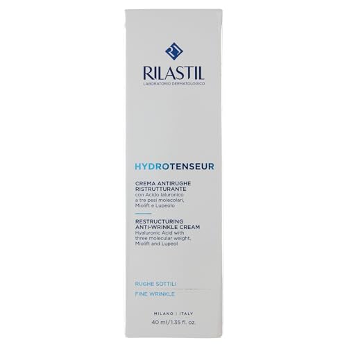 Rilastil Hydrotenseur Crema Viso Antirughe Ristrutturante, Texture Leggera con Acido Ialuronico per Pelli Normali e Sensibili, Confezione 40 ml - 6