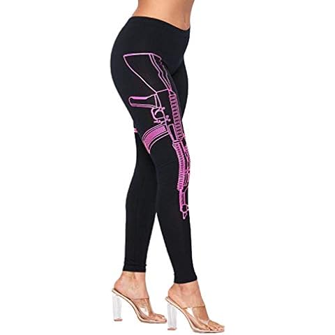 SOHO GLAM Guns Out Machine Gun Pink Leggings - Medium Cover