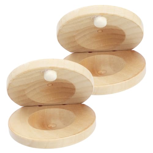 ERINGOGO Handmade Wood Castanets 2pcs Small Musical Instruments for Music Enthusiasts Students