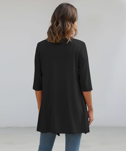 Image of YSYOKOW Lightweight Cardigans for Women 3 /4 Sleeve Long Open Front | Cardigan sweaters for women lightweight, summer cardigans for women lightweight, long cardigans for women trendy, dressy