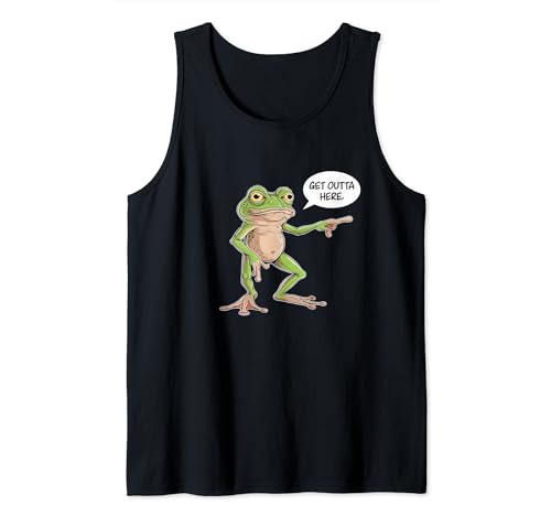 Sal De Aquí Ranas Divertidas Meme Chistes Sarcásticos Camiseta sin Mangas
