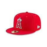 New Era Mens Los Angeles Angels Game Authentic Collection On-Field 59FIFTY Fitted Hat, Red, 7 5/8