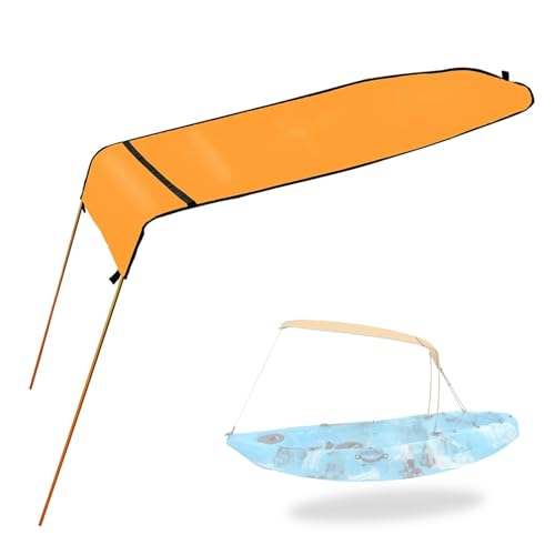 Taud de soleil pour canoë kayak orange protection solaire de pêche