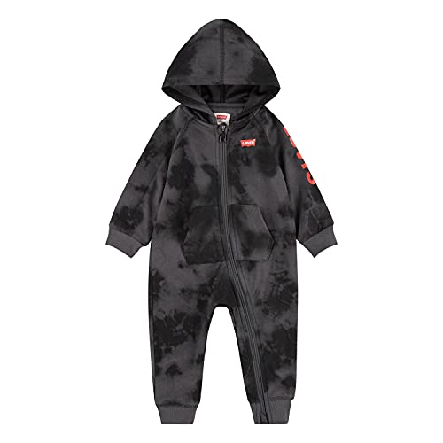 Levi's Baby Long Sleeve Hooded Coverall, Magnet Grey, 6M #TOP15