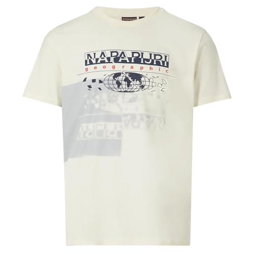 Napapijri S-Argus White Whisper tee shirt manches courtes col rond blanc pour homme
