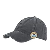 Plain Washed Dyed Cotton Twill Low Profile Adjustable Baseball Cap (Charcoal Gray)