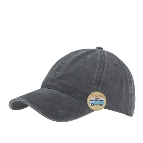 Vintage Year VintageYear Plain Washed Dyed Cotton Twill Low Profile Adjustable Baseball Cap (Charcoal Gray)