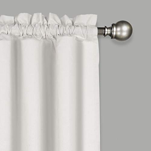 Vue Kingsbury Small Panel Tiers Privacy Window Treatment Pair Bathroom, Living Room, 52 In X 36 In, White #TOP1