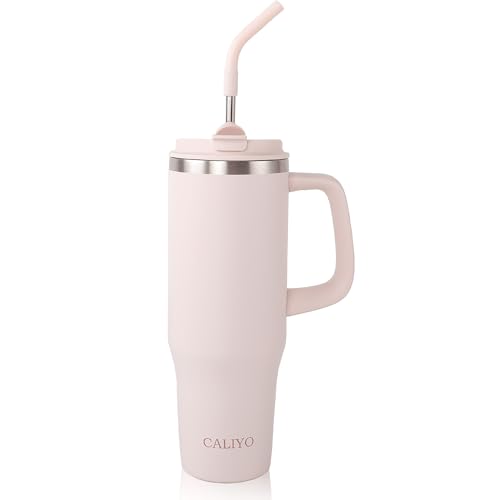 CALIYO Botella de acero inoxidable 304, taza térmica de 1,2 L, sin BPA, apta para bebidas carbonatadas, mantiene las bebidas calientes de 12 a 48 horas, tapón de rosca a prueba de fugas, apto para