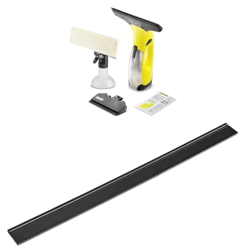 Kärcher Aspirador de Cristales a batería WV 2 Plus N y Labios de rasqueta de 280 mm para aspiradores de Cristales a batería, Limpieza sin Rayas y sin Goteo, Apto para Todas Las Superficies Lisas