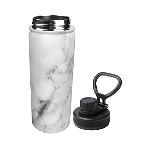 Christmas Insulated Water Bottle,Merry Christmas Lettering, 18 Oz Stainless Steel Double Wall Vacuum Wide Mouth Sport Bottle With Leakproof Spout Lid,Black #TOP2