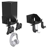【Instalado con Manual】 Viene con manual de instalación para ayudarlo a configurar y ejecutar fácilmente los soportes. El paquete incluye: Soporte pared para consola * 1, Soporte para controlador * 2, Soporte para auriculares * 1, Tapas para tornillos de pared * 5, Tornillos de montaje * 5, Manual * 1