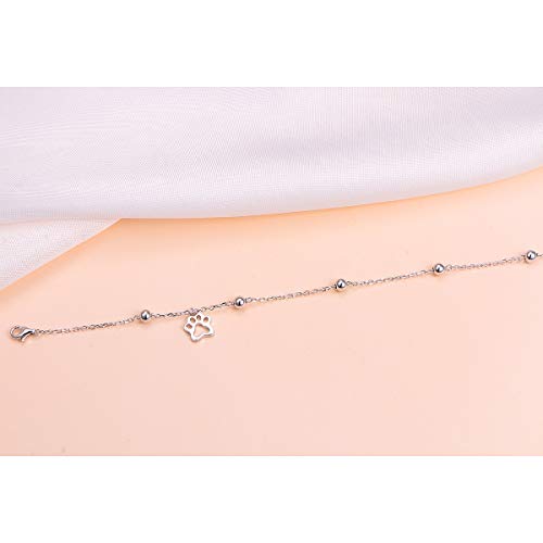 Image of FLYOW S925 Sterling Silver Anklet for Women Summer Boho Beach Charm Adjustable Foot Ankle Bracelet Jewelry Birthday Gift