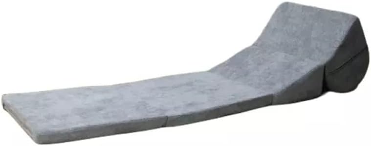 Chaise Lounge for Living Room Foldable Lounger Sofa Chair Furniture Collapsible Adjustable Floor Couch Sofa (Grey 140x47cm)