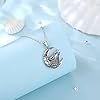 AEONSLOVE 925 Sterling Silver Viking Wolf Necklace for Men Women Wolf Pendant with Moonstone Vintage Nordic Protection Amulet Viking Jewellery Gift for Boy Girl #2