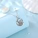 Imagen de AEONSLOVE Collar Lobo Vikingo para Mujer Hombre Colgante Piedra de la Luna Amuleto Nórdico Plata de Ley 925 Joyas Lobo Nórdico para Chico Chica