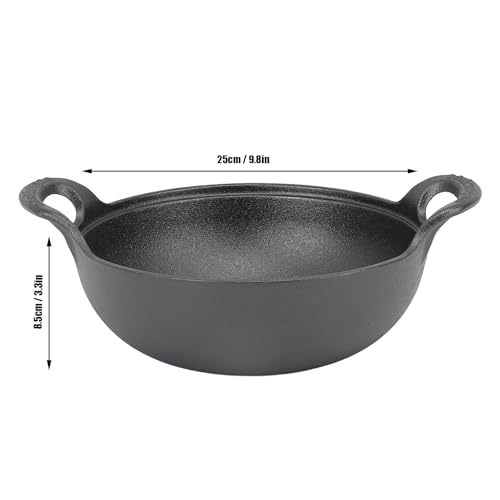 Wok de Hierro Fundido 25 cm con Tapa de Madera miniatura 5