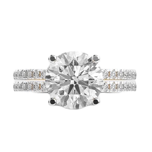 Bague moissanite argent 925 plaqué or solitaire brillant LKJR