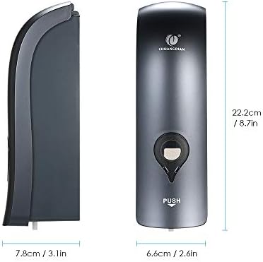 Decdeal Soap Dispenser, CHUANGDIAN 300ml No Drilling Shower Dispenser Wall Mounted Manual Bathroom Shower Gel Liquid Shampoo Sanitizer Dispenser Holder for Hotel, Office, Home, Healthcare Facilities