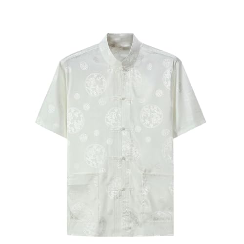 Chemise d'été en soie glacée homme manches courtes vêtement Hanfu respirant