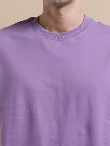 Image of Men's 240 GSM Cotton Oversized Tee - Heavyweight Bio-Washed Fabric | Premium Street Style | Super Soft, Thick & Breathable T-Shirt