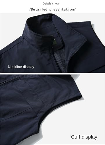 Men's Lightweight Quick Dry Outdoor Multi Pockets Fishing Vest, Mens Vests Outerwear Lightweight Summer Travel Vest Jacket2