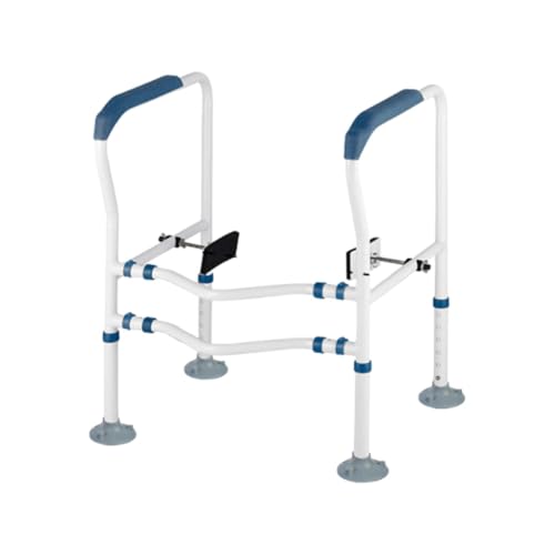 YFFY トイレ 手すり トイレ スタンディングエイド 最大耐荷重は200kg 高さと幅の調節が可能 吸盤付き 滑り止め 転倒防止 取り付け簡単 高齢者 妊娠 身体障害者 (ブルー,吸盤タイプ)