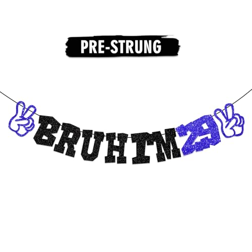 Bruh I'm 29 �o�i�[ - ���炩���ߒ���ꂽ�u���b�N �u���[ Happy 29th Years Old Party Supplies - Funny It's My Twenty Nine �a�����p�[�e�B�[�f�R���[�V���� �e�B�[���{�[�C �a�����p