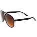 zeroUV Retro Large Blue Blocking Lens Aviator Sunglasses 60mm (Black/Orange Gradient)
