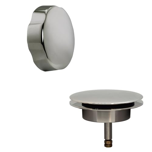 Westbrass A50P35TLE-05 35" Cable Drive Bath Drain Trim Kit with Rotary Overflow Cover Knob, European Stopper and Poly Tubular Pipes, Polished Nickel by Westbrass - Used condition - Image 3