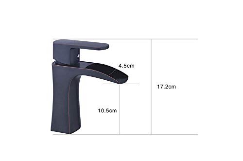 Robinet mitigeur cascade noir pour salle de bain vasque et lavabo toilette rétro - 3