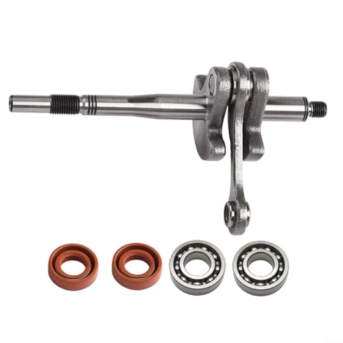 Tidgel - Tidgel Lawn Mower Crankshaft with Connecting Rod, Bearings and Oil Seals, Compatible with FS38/FS45/FS46/FS55/KM55/MM55, Metal Construction