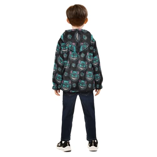Cat Teal Eyes Toddler Boy Winter Coat Comfy Winter Jackets for Boys 3T4