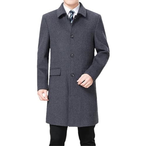 Manteau en laine pour homme long chaud contre le vent d'hiver et d'automne