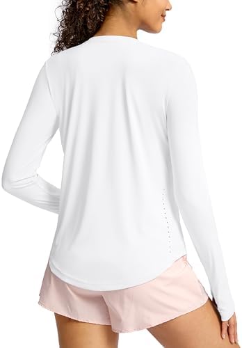 Soothfeel Lightweight Long Sleeve Workout Tops for Women Gym Running Athletic UPF 50+ Sun Shirts Tees Moisture Wicking