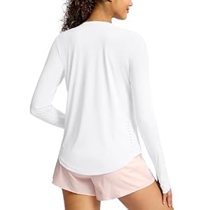 Soothfeel Lightweight Long Sleeve Workout Tops for Women Gym Running Athletic UPF 50+ Sun Shirts Tees Moisture Wicking
