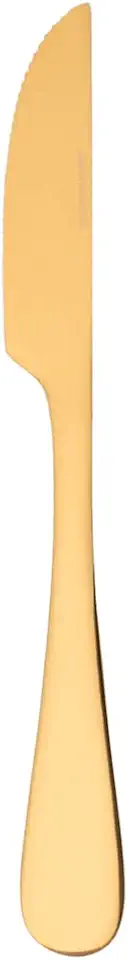 Mimo Style Faca de Churrasco Dourada Valentina de Aço Inoxidável, Brilhante Moderna e Elegante. Ideal para Todas as Ocasiões. Livre de BPA, Resistente e Durável