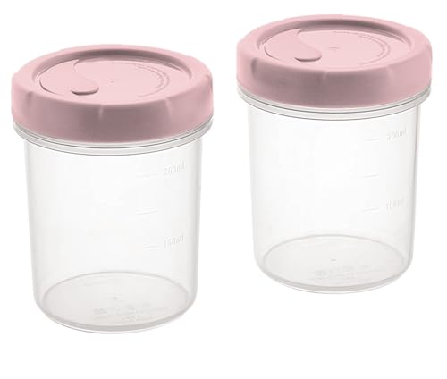 Image of All Time Twister Airtight Food Storage Container Set of 2 | 300ml Each | BPA Free Leakproof Round Plastic Kitchen Containers with Locking Lid | Food Grade Storage Boxes - Transparent