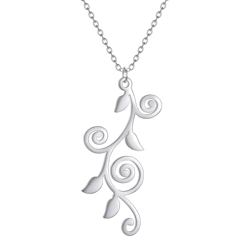 Collier pendentif branche de feuille pour femme, un bijou vintage élégant