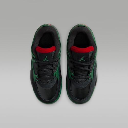 Jordan 4 RM Little Kids' Shoes (Black/Gorge Green/Varsity Red)4