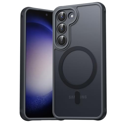 EASDNB für Samsung Galaxy S23 Hülle für Magsafe mit Kameraschutz Magnetisch Handyhülle für Samsung S23 Hülle Stoßfeste Kratzfeste Durchscheinende Schutzhülle für Galaxy S23 Case Schwarz