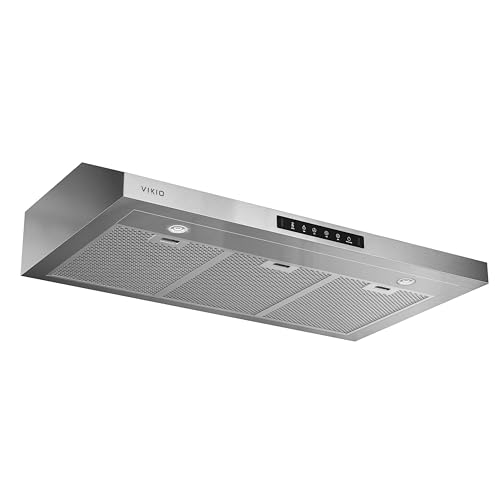 Image of VIKIO HOME 36 Inch Under Cabinet Range Hood 900 CFM, Dual Motor Powerful Kitchen Vent Hood, Gesture & Touch Control, Ultra Quiet DC Motor, Dishwasher-Safe Filters, LED Lights, Stainless Steel