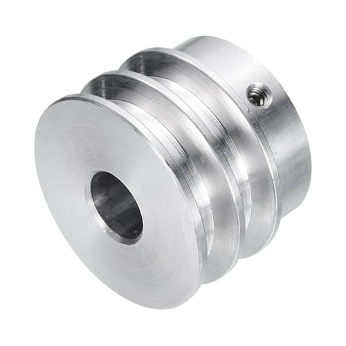 QUARKZMAN V-Typ Riemenscheibe 14mm Bohrung 40mm Außendurchmesser Doppelrillen Aluminiumlegierung Keilriemenscheibe für Motorwellen-Bohrmaschine 6mm(1/4) PU-Formgürtel