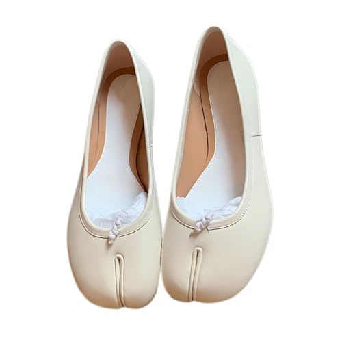 Elegant Sheepskin Split Toe Flats for Women | Sparkling Silver Sequins & Comfortable Ballet Shoes | Perfect for Parties, Weddings & Everyday Wear