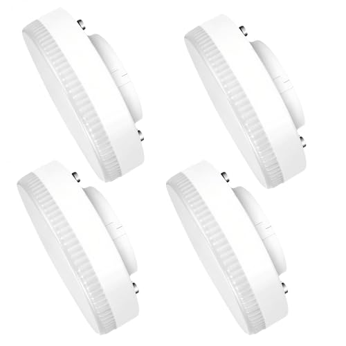 Pretify 4 Pièces Ampoule GX53 LED 9W Blanc Chaud 3000K, 800LM AC 220-240V, Équivalent à 71W Halogène, Spot LED Encastrable pour Cuisine Armoires Vitrines, Non Dimmable Facile à Installer