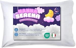 BCBABY Cuscino Culla e Lettino Neonato Bambino Piccolo 40x30 100% Cotone 0 1 2 anni per Nido Asilo Carrozzina Campeggio Super Traspirante Antiacaro ed Anallergico Made in Italy