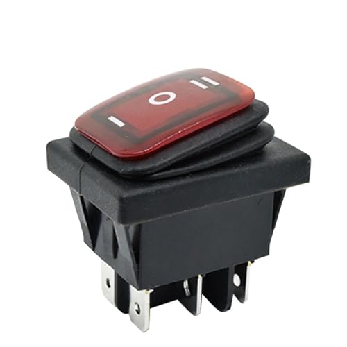 Interruptor basculante KCD4-203 16A 250V CA de 6 pines encendido/apagado con luz LED roja de 220V 6