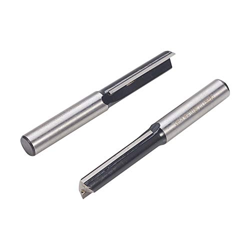 Utoolmart ストレートビット 超硬ルータービット トリマービット 1/2*1/2*2 2本入り ランダムカラー 超硬刃トリマービット 超硬トリマ・ルータービット フライスカッタールータービット 電動トリマー用ビット ルータービット 木工工具 切削 戸板彫刻