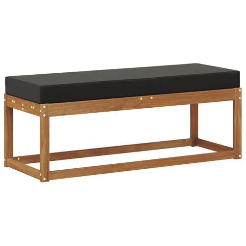 Roanoer Taburete esquinero de madera maciza de acacia natural, 115 x 43 x 37 cm, diseño moderno, robusto y duradero, para balcones pequeños, terrazas, jardín, salón al aire libre
