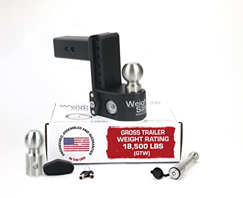Weigh Safe SWS6-2.5-KA Steel Adjustable 6" Drop, Stainless Steel Balls, 2.5" Receiver 18,500 GTW
